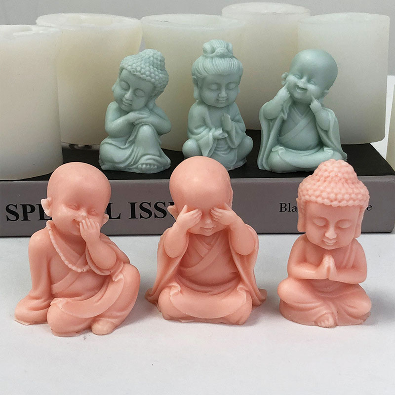 Soap Making Art - 3D Little Monk Candle stampo in