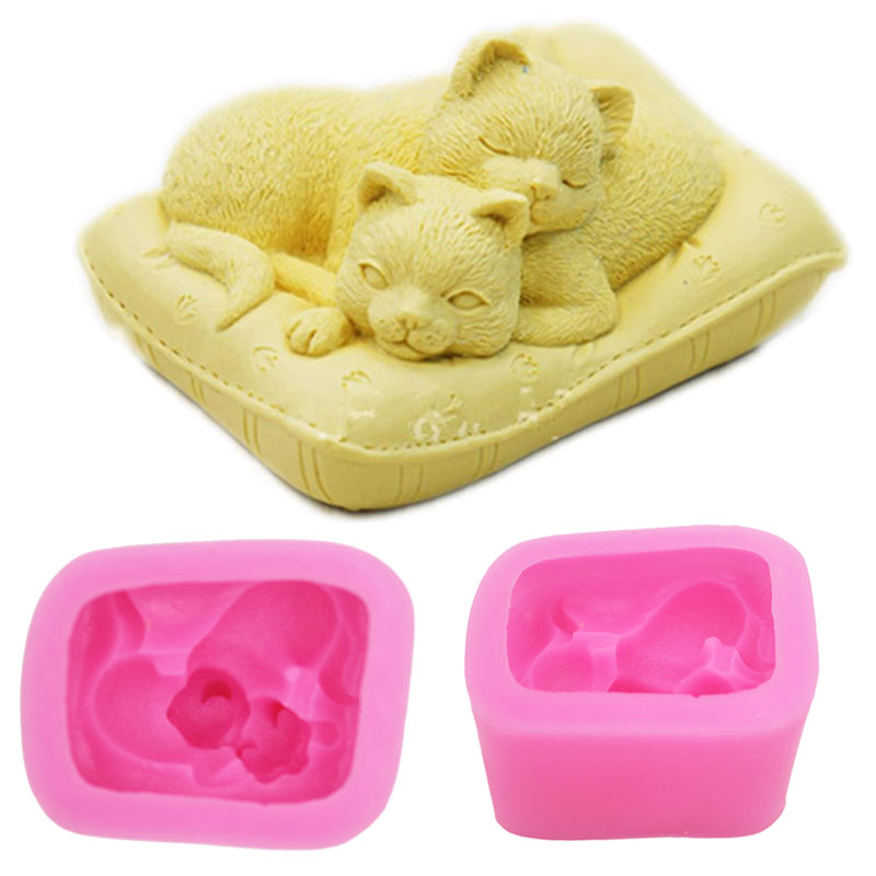 Soap Making Art - Non-Stick Silicone Gatto Stampo 3D muffa