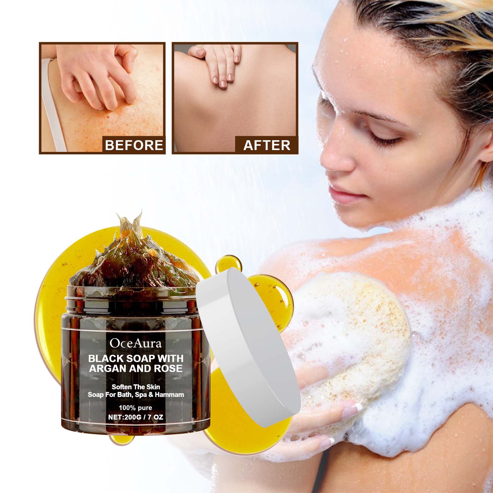 Sapone Nero OCEAURA con Argan  - Castor Oil Soap recensione e prezzo